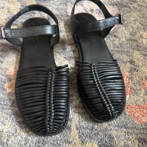 Free People Black Braided Sandals